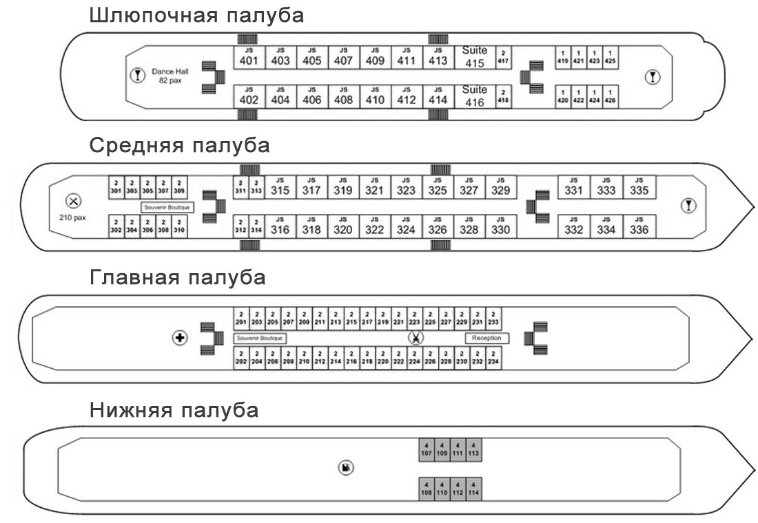 Схема теплохода пожарский